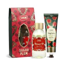 SABON SUGAR PLUM 歡樂限定組(沐浴油+身體乳) 【UR8D】