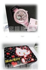 《省您錢購物網》全新~Hello Kitty經典粉紅陶瓷錶正版