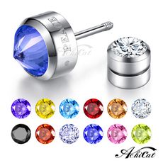 AchiCat 鋼耳環 幸運石系列 幸運星專屬色彩 抗過敏鋼耳針 反鑽款 單邊單個 G5142
