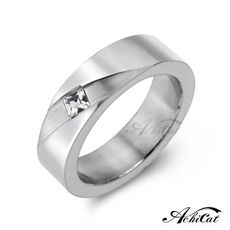 AchiCat 鋼戒指 幸福邁進 單鑽戒指 素面戒指 情人節禮物 A052