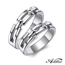 AchiCat 情侶戒指 珠寶白鋼戒指 緊扣情意 對戒 單個價格 情人節禮物 A518