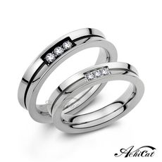 AchiCat 情侶戒指 珠寶白鋼戒指 三生三世 對戒 單個價格 情人節禮物 A589