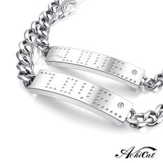 AchiCat 情侶手鍊 珠寶白鋼對手鍊 幸福點滴 LOVE手鍊 單鑽手鍊 單個價格 H20012