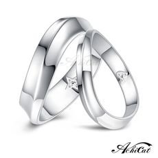AchiCat 情侶戒指 925純銀戒指 相伴一生 十字星 愛心對戒 情人節禮物 AS7094
