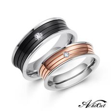 AchiCat 情侶戒指 珠寶白鋼戒指 相互陪伴 對戒 單個價格 情人節禮物 A618