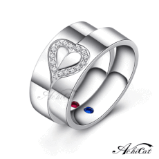 AchiCat 情侶戒指 珠寶白鋼戒指 專屬的愛 愛心對戒 單個價格 情人節禮物 A515
