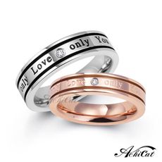 AchiCat 情侶戒指 珠寶白鋼戒指 只有你 單鑽對戒 單個價格 情人節禮物 A575