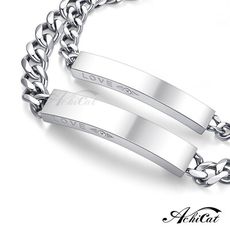 AchiCat 情侶手鍊 珠寶白鋼對手鍊 愛的承諾 LOVE手鍊 單鑽手鍊 單個價格 H20003