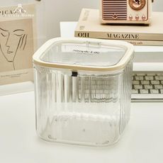 (台中 可愛小舖)按壓收納盒【大號】彈蓋收納盒 收納盒 置物盒 透明收納盒 桌上收納