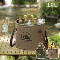 (台中 可愛小舖)戶外折疊水桶【10L】手提水桶 折疊水桶 水桶 戶外水桶 露營用品 釣魚水桶