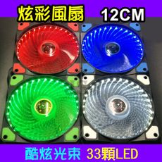 【JSJ】電腦散熱風扇 33顆LED燈 RGB風扇 12CM LED風扇 電腦led風扇 散熱風扇