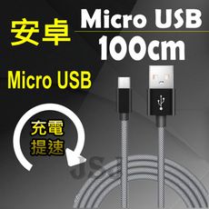 【JSJ】安卓快速充電線 100CM 快充 充電線 Micro USB充電線 傳輸線 漁網編織充電線