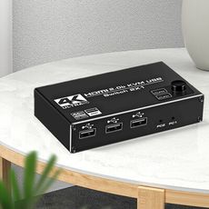 【JSJ】HDMI KVM鋁合金外殼 電腦切換器2進1出 kvm切換器 HDMI切換器 USB共享器