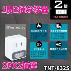 【聖岡科技】1開2插分接器 2P*2 節電1開2插 壁插 節能防火插座 延長線