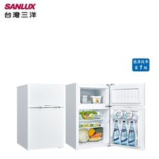 【三洋家電】102L 定頻雙門電冰箱 能源效率1級《SR-C102B1》(珍珠白)
