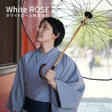 White Rose｜300年日本老舖 職人高級樺木透明傘 (大・十六櫻) 日本皇室宮內廳御用