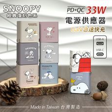 【正版授權】SNOOPY史努比 經典復刻 鳳梨酥系列 33W GaN氮化鎵 PD+QC 急速充電器