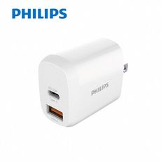 【Philips飛利浦】PD20W Type-C/USB 2孔充電器 DLP4326C