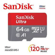 SanDisk Ultra MicroSD 64G A1 120MB/s 高速記憶卡 台灣公司貨