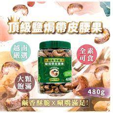 【腰果 越南腰果】越南頂級鹽焗帶皮腰果(480公克) 鹽味罐裝 腰果越南 帶皮腰果 越南堅果【同同大