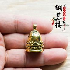 復古創意情侶純銅黃銅鈴鐺風鈴門飾掛件吊墜汽車鑰匙扣鏈掛飾配件1入 -