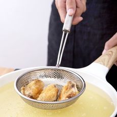 居家家 不銹鋼油炸漏勺家用笊籬網篩 廚房大號撈面勺過濾網漏網勺 -