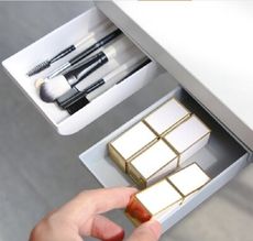 桌下收納抽屜文藝寢室粘貼壁掛式小抽屜桌面整理盒子筆文具收納盒 -