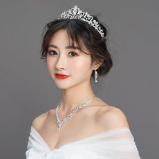2020新款新娘頭飾套裝發飾皇冠結婚飾品韓式婚慶項鏈首飾婚紗配飾 -