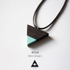 木丘烏木檀木松石三角項鏈1入 -