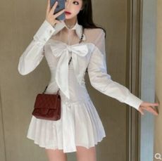 性感拼接網紗連衣裙