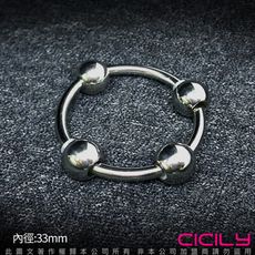 ◤ViVi◥虐戀精品CICILY 金屬 四珠鎖精環 陽具陰莖環 33mm 情趣訓練環 SM