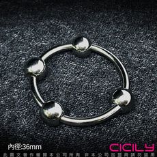 ◤ViVi◥虐戀精品CICILY 金屬 四珠鎖精環 陽具陰莖環 36mm 情趣訓練環 SM