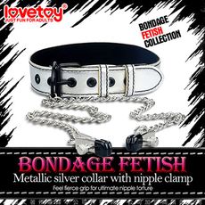 Lovetoy BONDAGE FETISH 虐戀系列-皮革頸套+乳夾 情趣用品