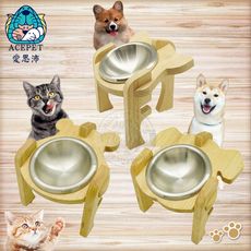 ACEPET 愛思沛 5831鼎大碗 寵物木製碗架 寵物食碗 單口碗 木製狗碗 木製貓碗 寵物不鏽鋼