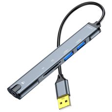 NC04 USB2.0+SD+TF+3.5mm音頻孔多功能轉換器(音效卡/2孔USB2.0/接耳機)