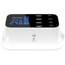 QC-8PT2 PLUS PD&QC3.0+Type-C+USB-A 75W 8孔數顯快充充電器