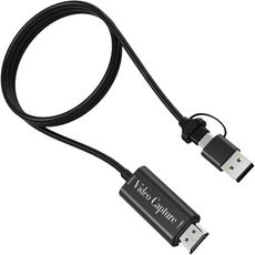 VC04 2代 Type-C+USB二合一轉HDMI接頭4K 60Hz影像擷取卡(2m/Switch