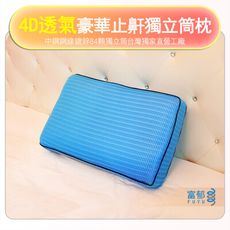 【富郁床墊】4D透氣獨立筒枕頭 (止鼾獨立筒彈簧枕(藍色)【台灣獨家直營工廠彈簧鍍鋅鋼線84顆彈簧】
