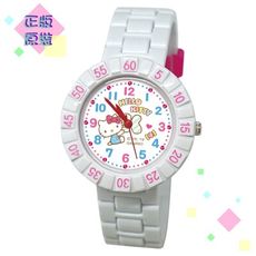 【三麗鷗】Kitty 數字轉圈手錶_白色/正版授權