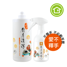 [組合]木酢廚房清潔噴霧【450g+1000g補充瓶】【#80381】