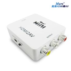 【HA05時尚白】Mars家用/車用HDMI to AV影音轉換器