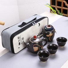 ★店家推薦★【文創藝術4】荷花吉祥旅行茶具(一壼3杯1茶罐)