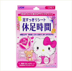 ☆潼漾小舖☆ 日本 LION 獅王 HELLO KITTY 休足時間舒緩貼片 (12枚入)