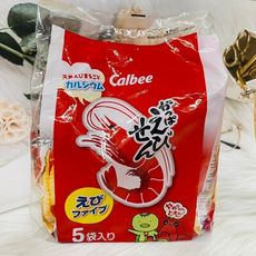 ☆潼漾小舖☆ 日本 Calbee 卡樂比 蝦條 5小包入 130g 蝦味先 鮮蝦條 蝦餅