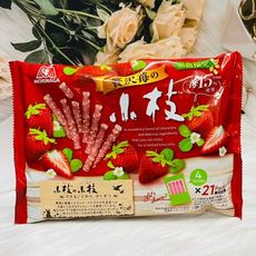 ☆潼漾小舖☆ 期間限定～日本 Morinaga 森永 小枝 贅沢的莓 草莓風味棒 21Packs