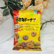 ☆潼漾小舖☆ 日本 SHINKO 三色甜甜圈造型餅乾 甜甜圈 90g 個別包裝 原味/可可椰仁味/古