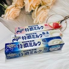 ☆潼漾小舖☆ 日本 UHA 味覺糖 使用北海道產生奶油 特濃條糖  8.2濃牛奶糖/鹽牛奶糖/莓味