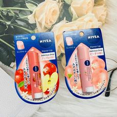 ☆潼漾小舖☆ 日本 NIVEA 清新水滴潤唇膏 3.5g 蘋果香/蜜桃香 兩種風味供選