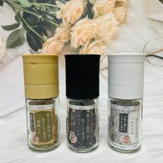 ☆潼漾小舖☆ 日本製 陶瓷刃研磨器 胡椒研磨器-黑/芝麻研磨器-黃/顆粒鹽研磨器-白 玻璃瓶身