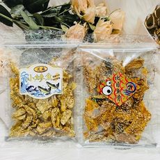 ☆潼漾小舖☆ 下酒菜 魚干 魚骨 芝麻小魚參魚 比目魚骨 150g 台灣產